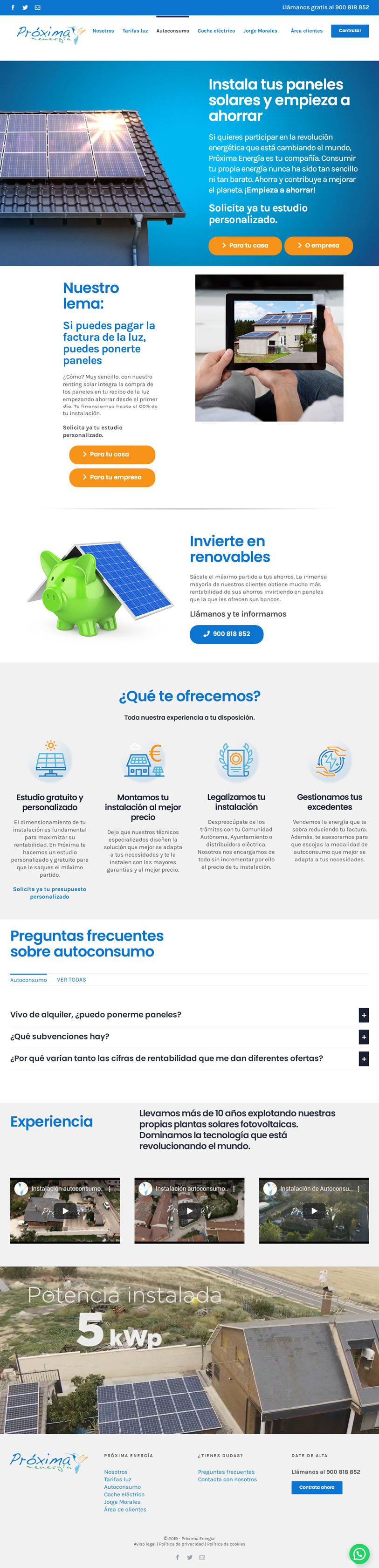 Página web Próxima Energía